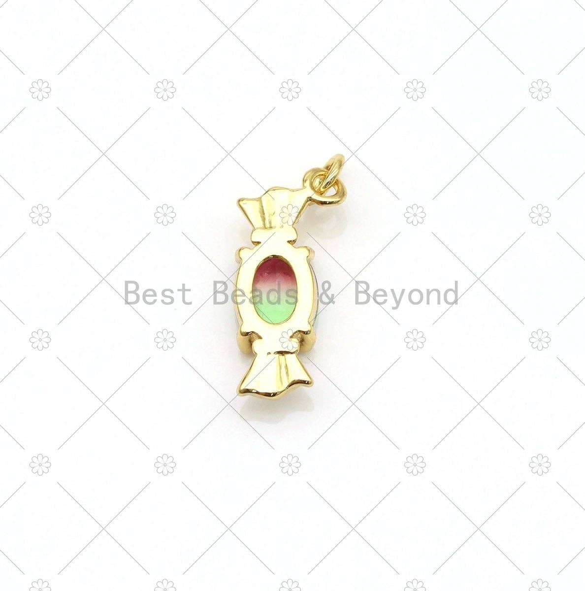 Multicolor Candies Shape Pendant, 18K Gold Filled Candy Charm, Necklace Bracelet Charm Pendant,Sku#LK506