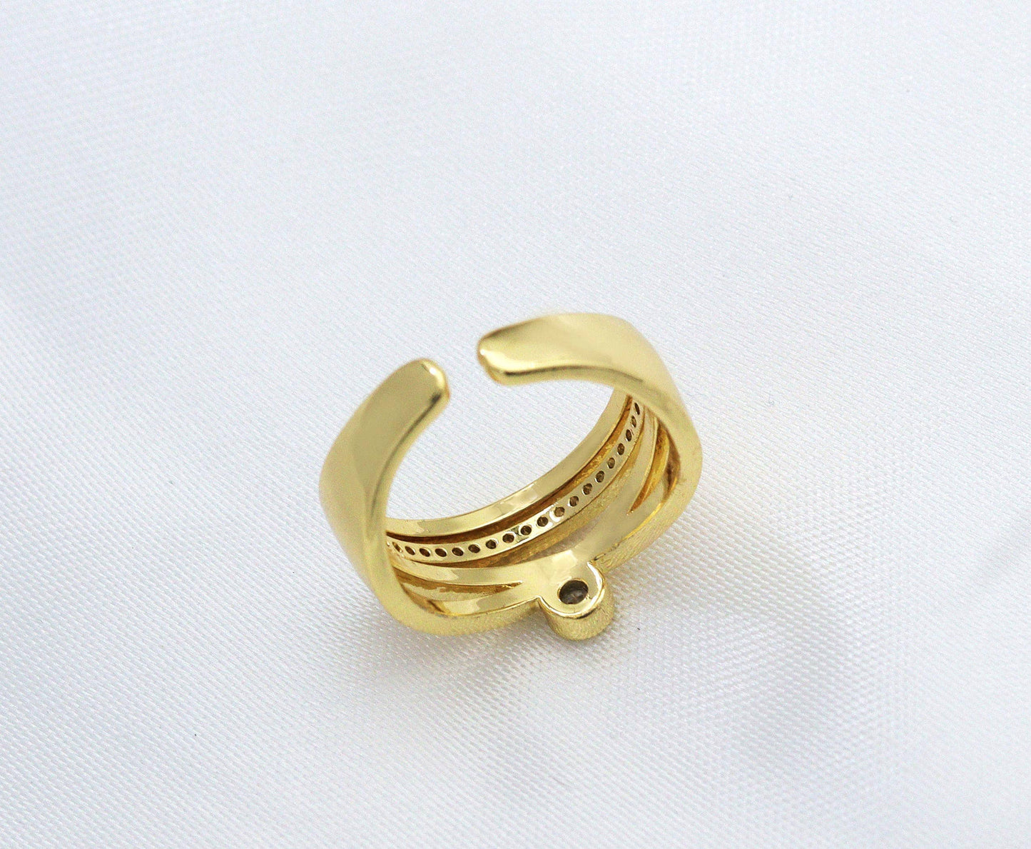 CZ Cross Adjustable Ring, Sku#LD255