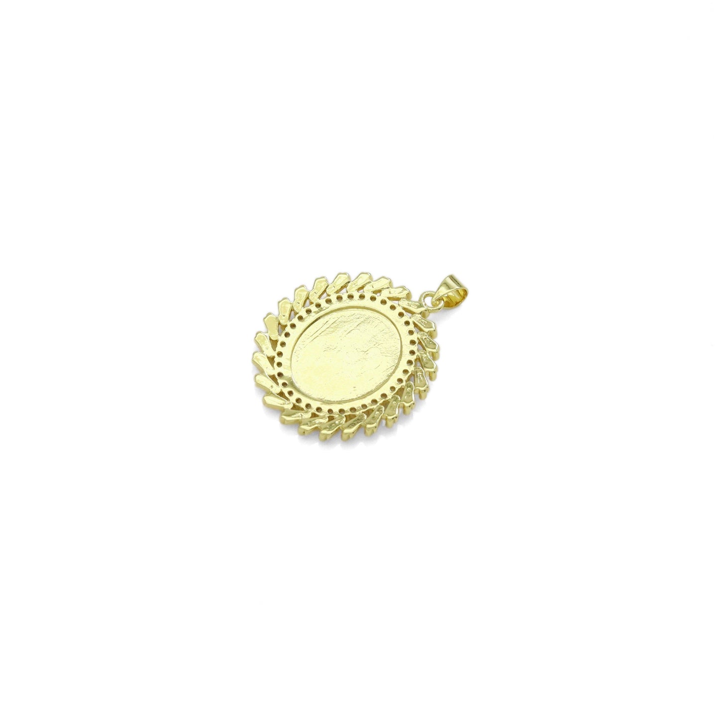 Clear CZ Oval CZ Saint Charm, Sku#LK940