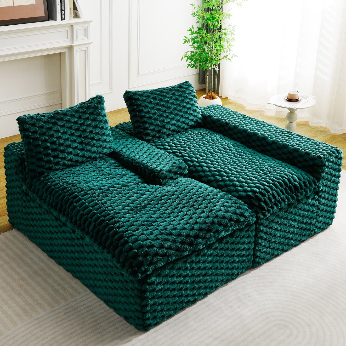 Green Turtle Velvet Versatile Sofa