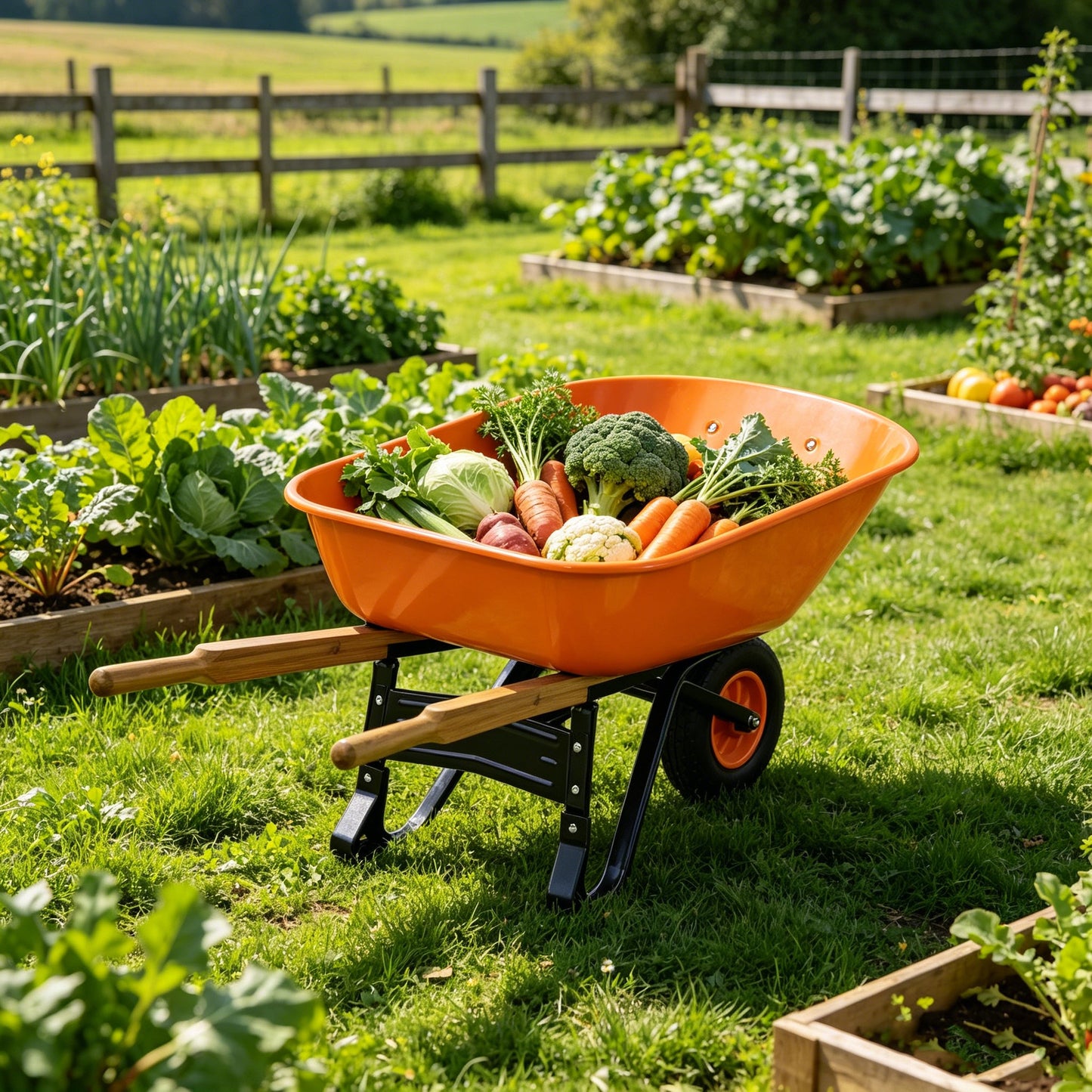 Steel Tray Wheel Barrow - Two Wheeled Trolley