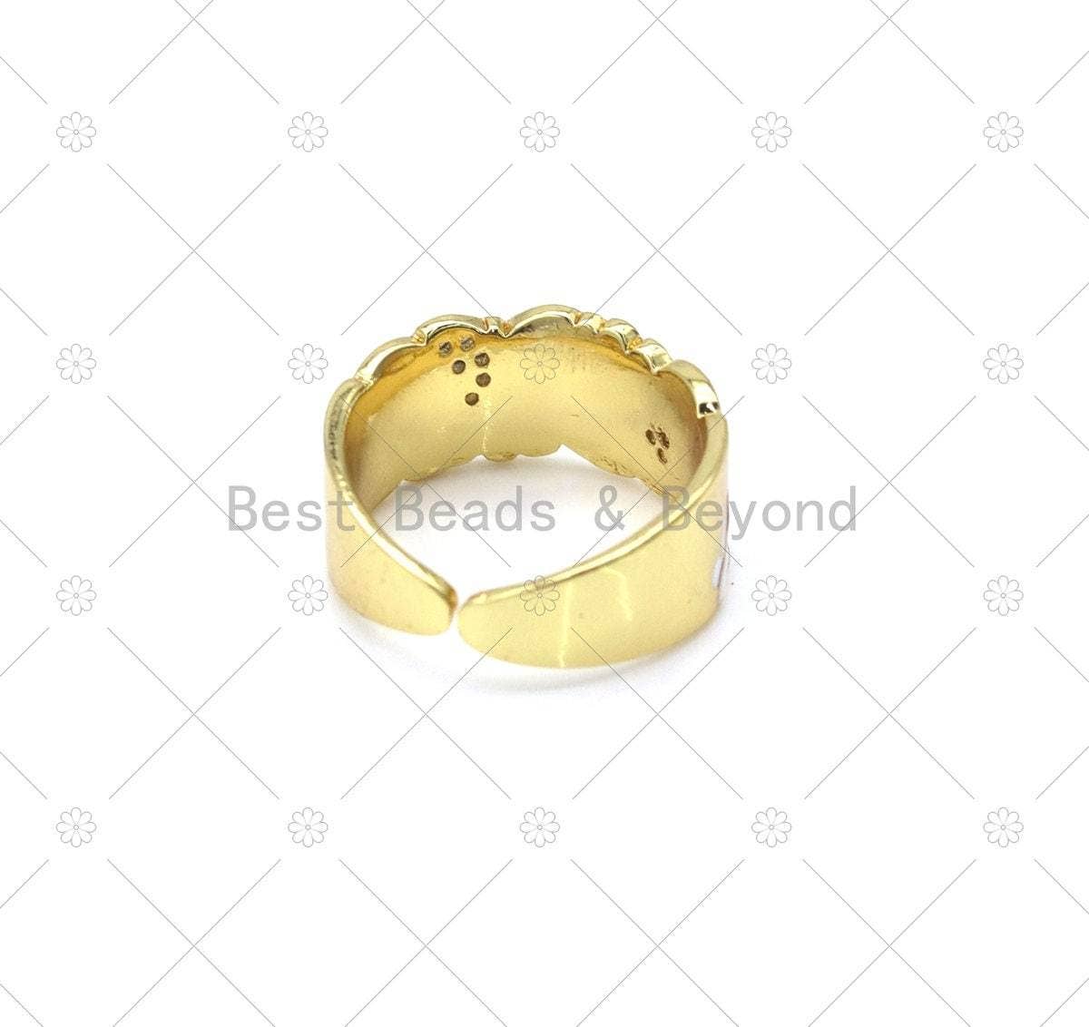 Enamel Butterfly on Chunky Adjustable Ring,Sku#JL64