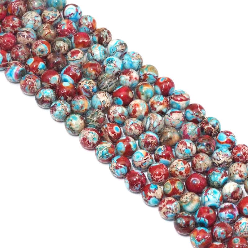 Galaxy Imperial Jasper Round Smooth Beads, 6mm/8mm/10mm, Sku#U1520