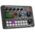 F998 Live Sound Card Audio Mixer Podcast Audio Interface with DJ Mixer Effects