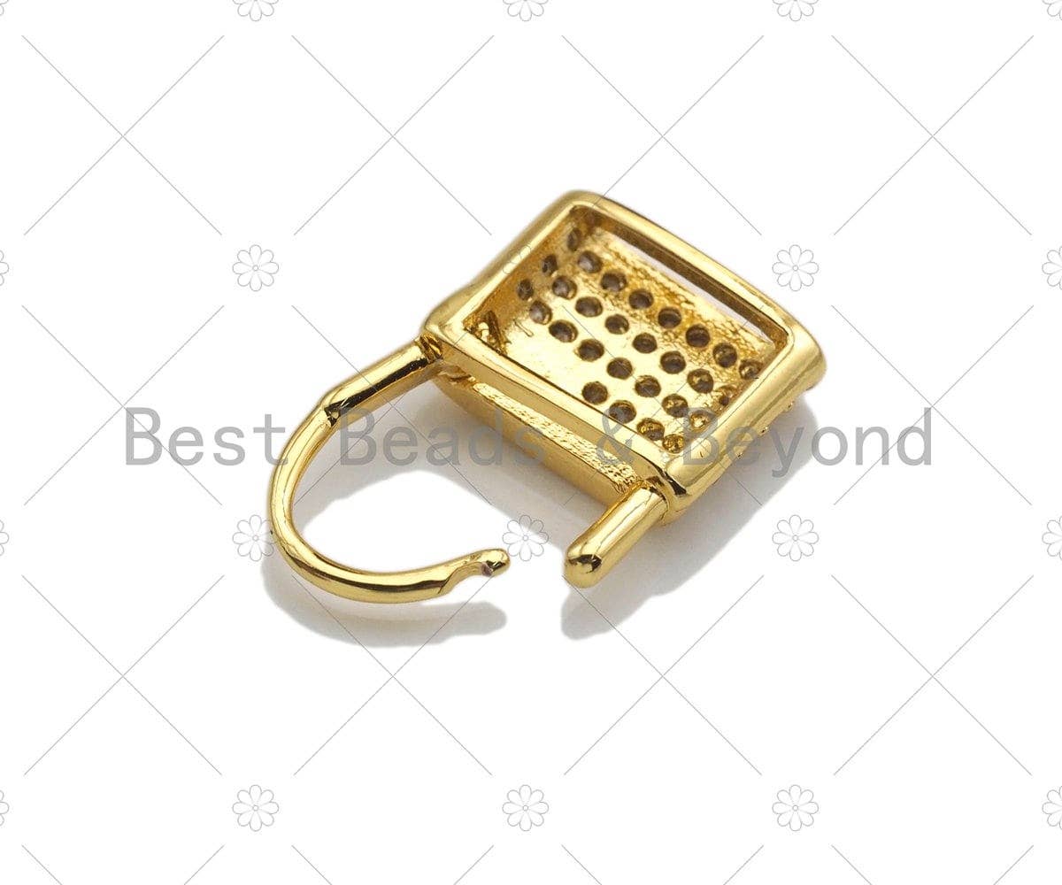Dainty Gold Padlock Clasp Charms, Dainty Lock Charms, Padlock Clasp, Gold Charm, Gold Pendant, Padlock Necklace Charms, 11x16mm, Sku#LK121