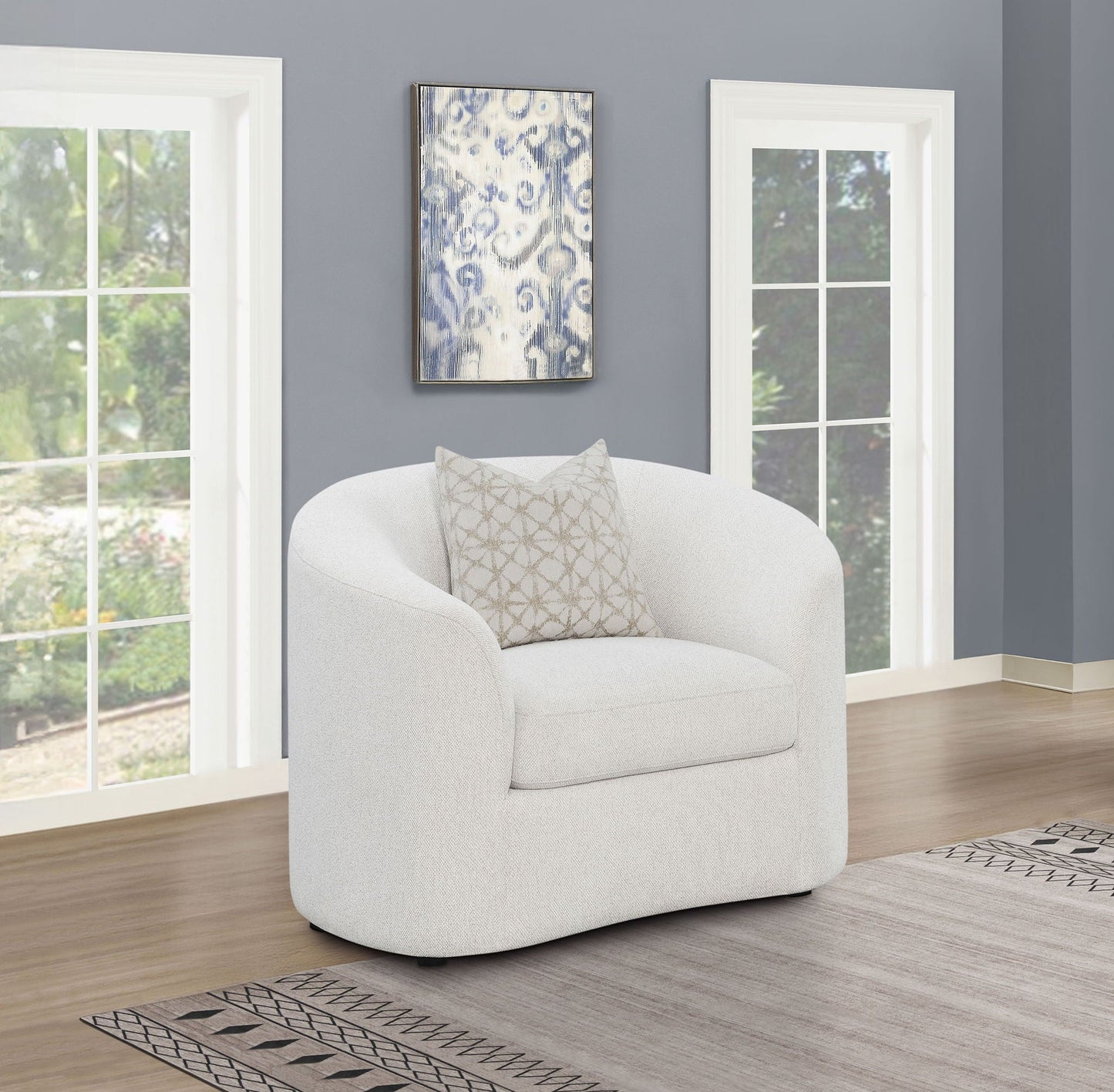 Rainn Boucle Upholstered Sloped Arm Accent Chair Latte