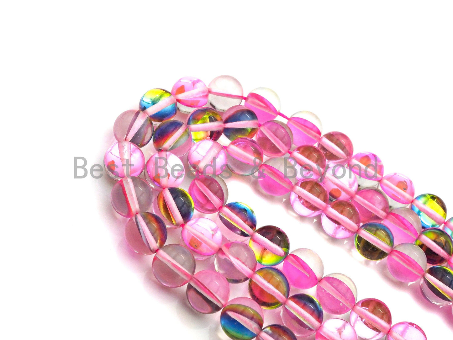 NEW Color!! Pink Spectrolite Quartz, High Quality in Round 8mm/10mm, Manmade Crystal beads, 15.5inch strand, SKU#U836