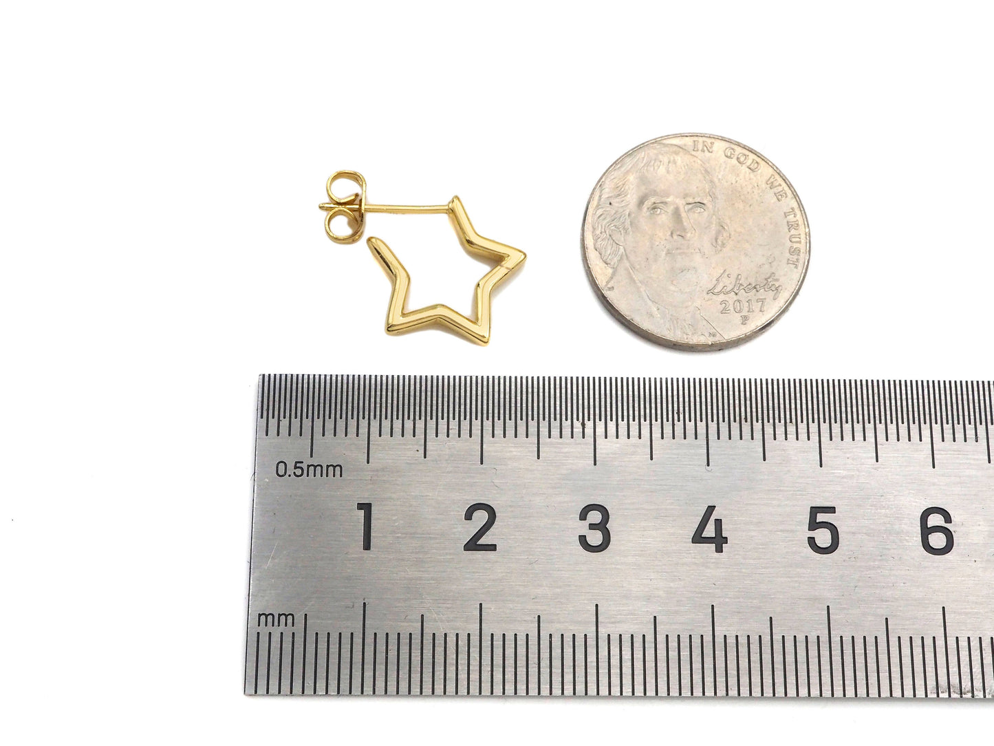 Five Point Star Earrings, LD62