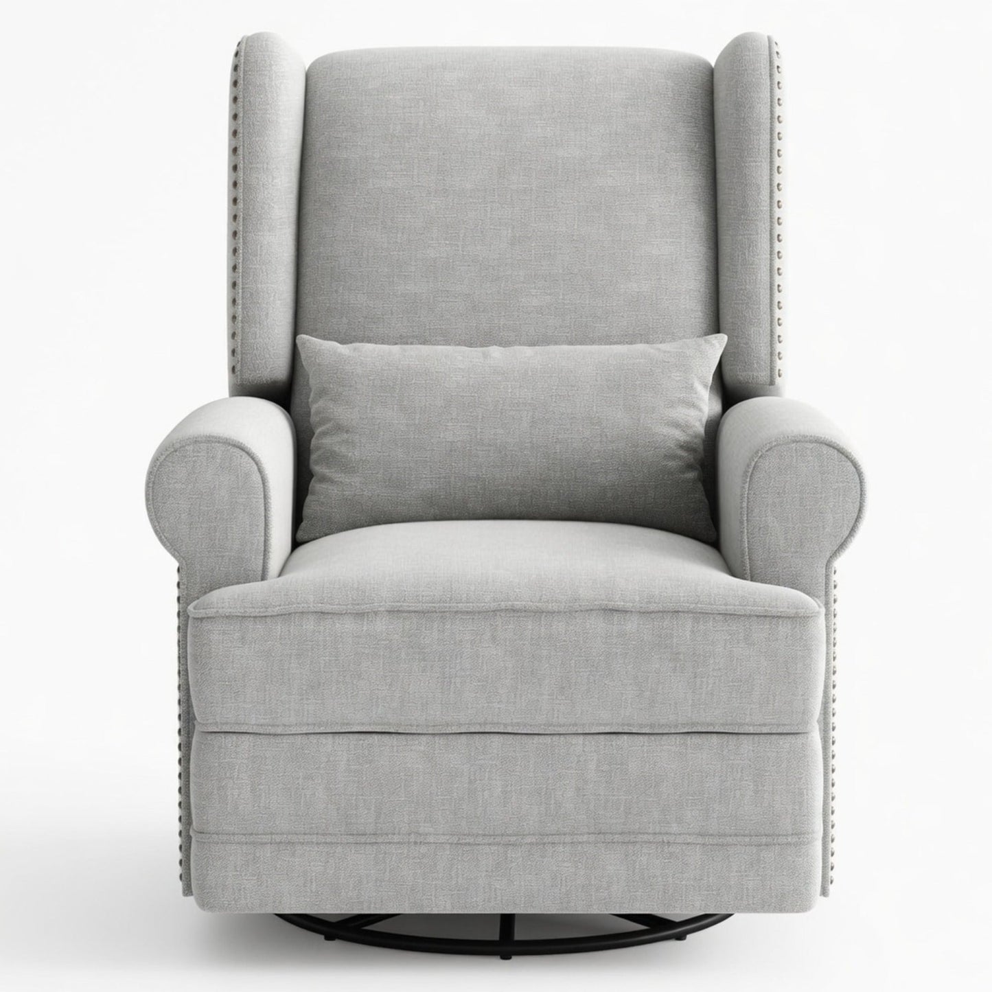 34.25" Extra Wide Off-White Swivel Recliner Glider Chair