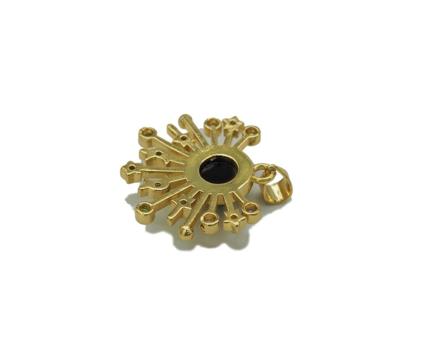 CZ Black Onyx Sunshine Charm, Sku#LK648