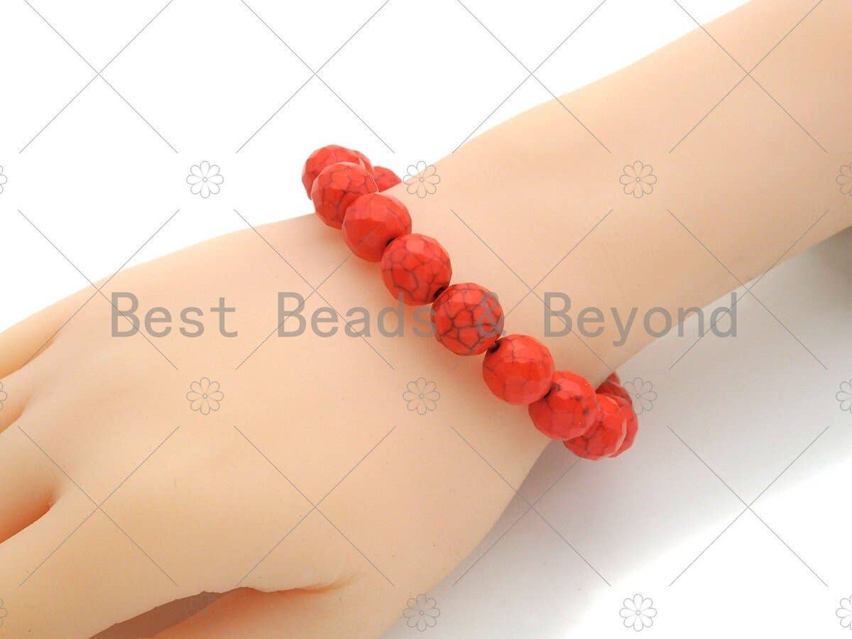 Orange Howlite Stretchy Bracelet, SKU#EF43