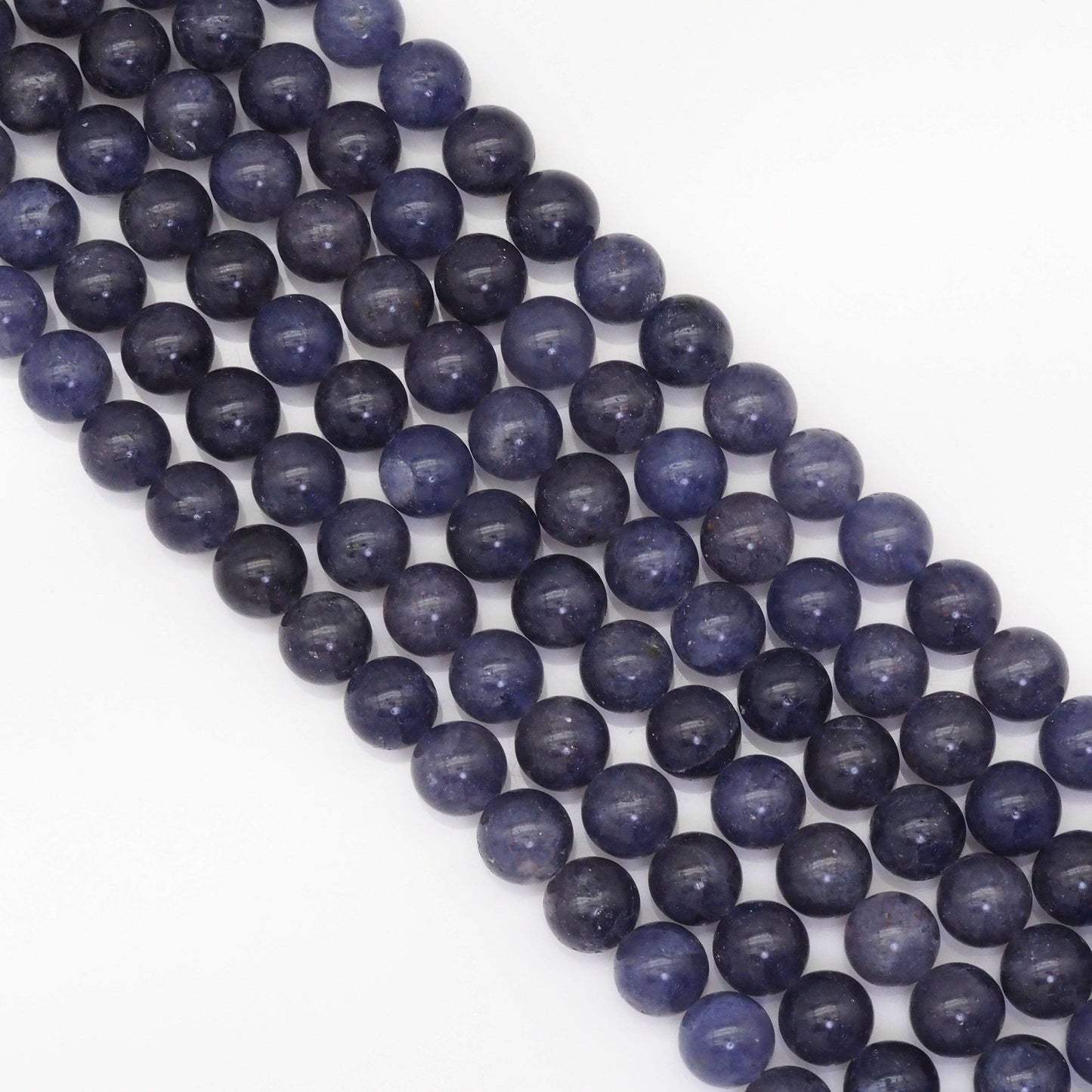 Genuine Iolite Round Smooth Beads, 8mm/10mm, Sku#U1681