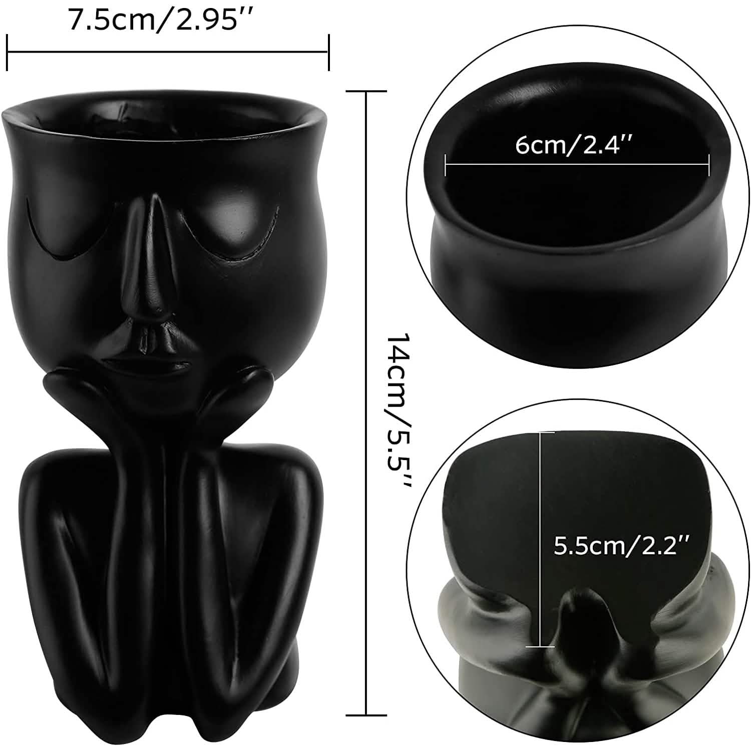 Face Flower Pot Head Planter