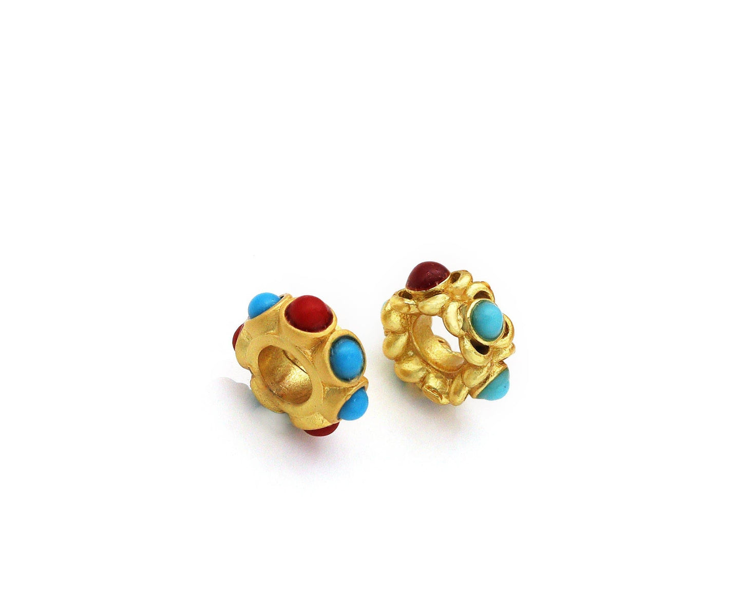 Gold Enamel Doughnut Spacer Beads, Sku#LX67c