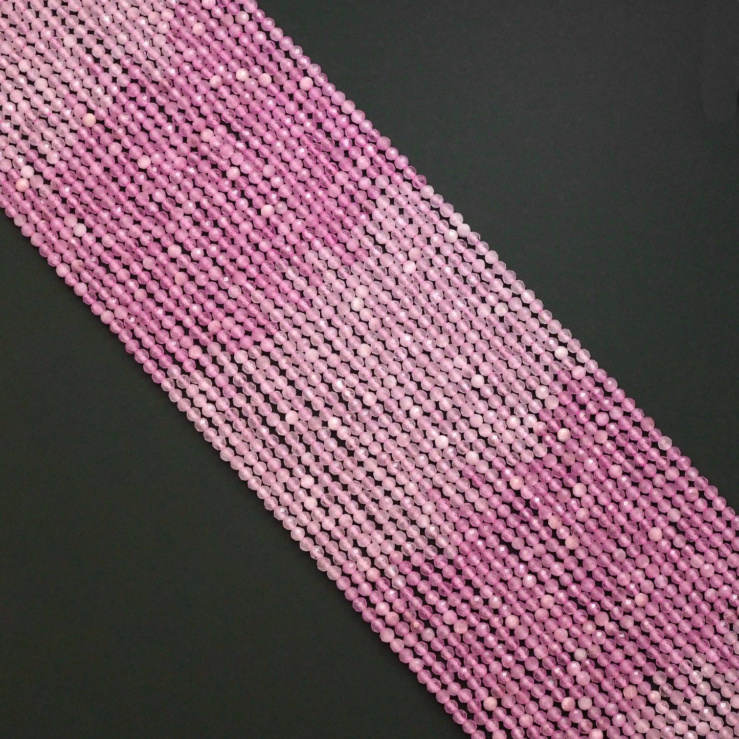 Pink Cat's Eye Round Faceted Beads, Sku#U1758