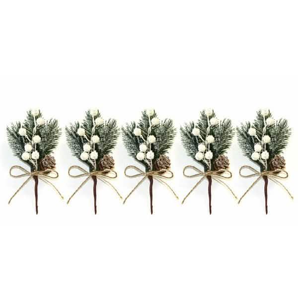 Fake Snow Frost Pine Branch Cone Berry Holly Christmas Tree Christmas Ornament