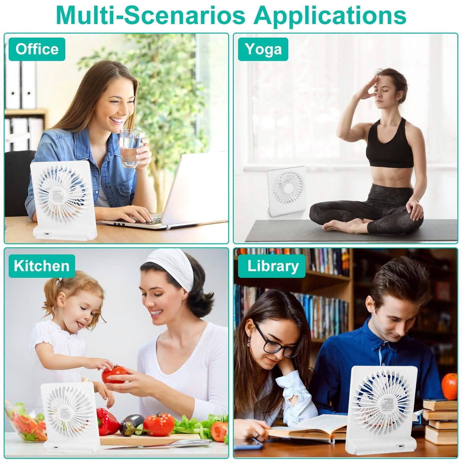 Fan USB Rechargeable Table Portable Desk Cooling Fan