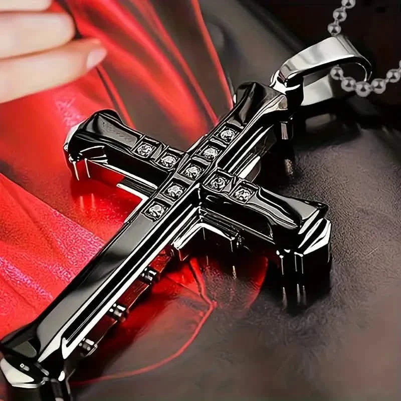 Collier Pendentif Croix Simple Tendance Pour Hommes Et Femmes
