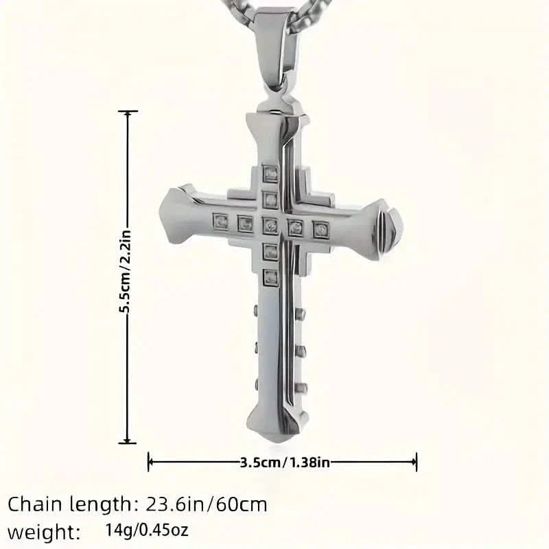 Collier Pendentif Croix Simple Tendance Pour Hommes Et Femmes