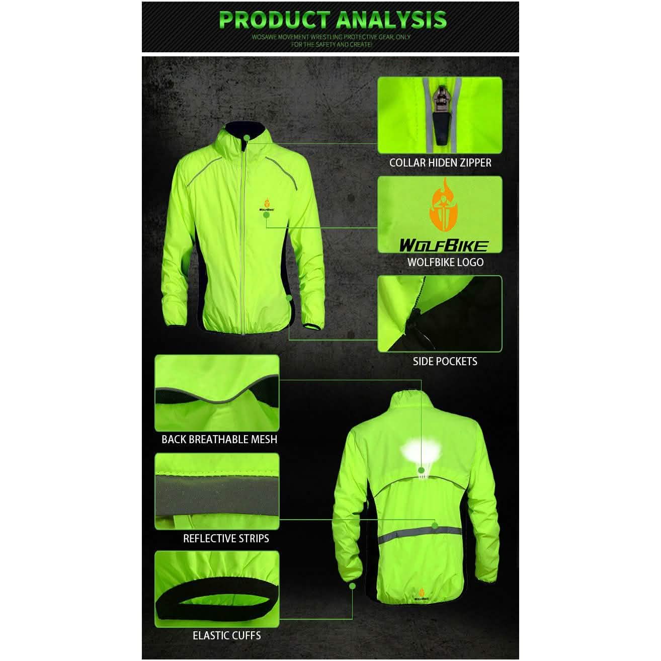 Imperméable de vélo respirant style Tour de France