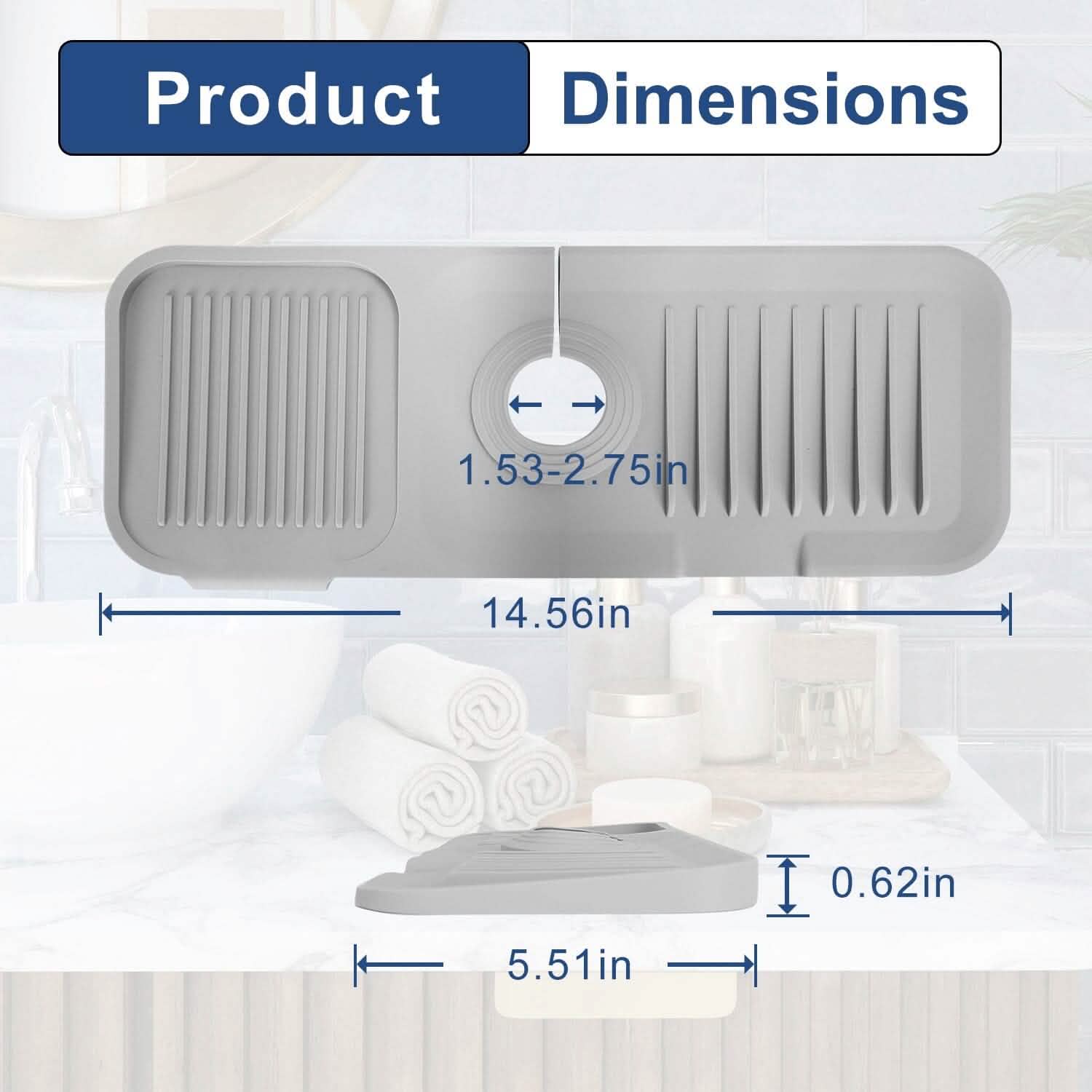 Tapis anti-éclaboussures pour robinet, égouttoir d'évier, support pour éponge et savon