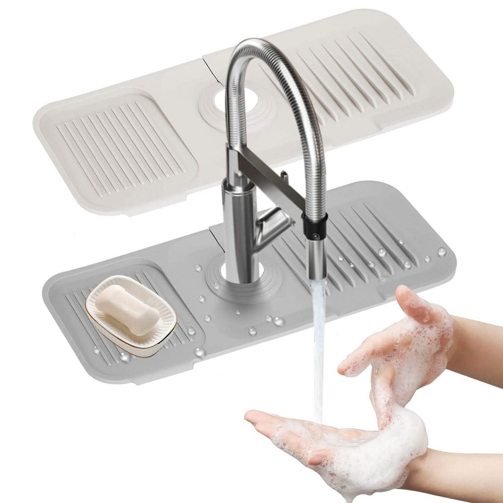 Tapis anti-éclaboussures pour robinet, égouttoir d'évier, support pour éponge et savon