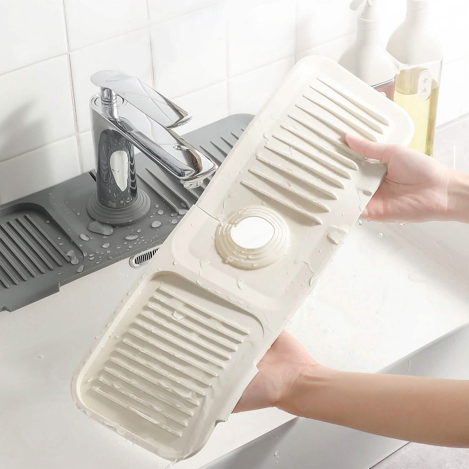 Tapis anti-éclaboussures pour robinet, égouttoir d'évier, support pour éponge et savon