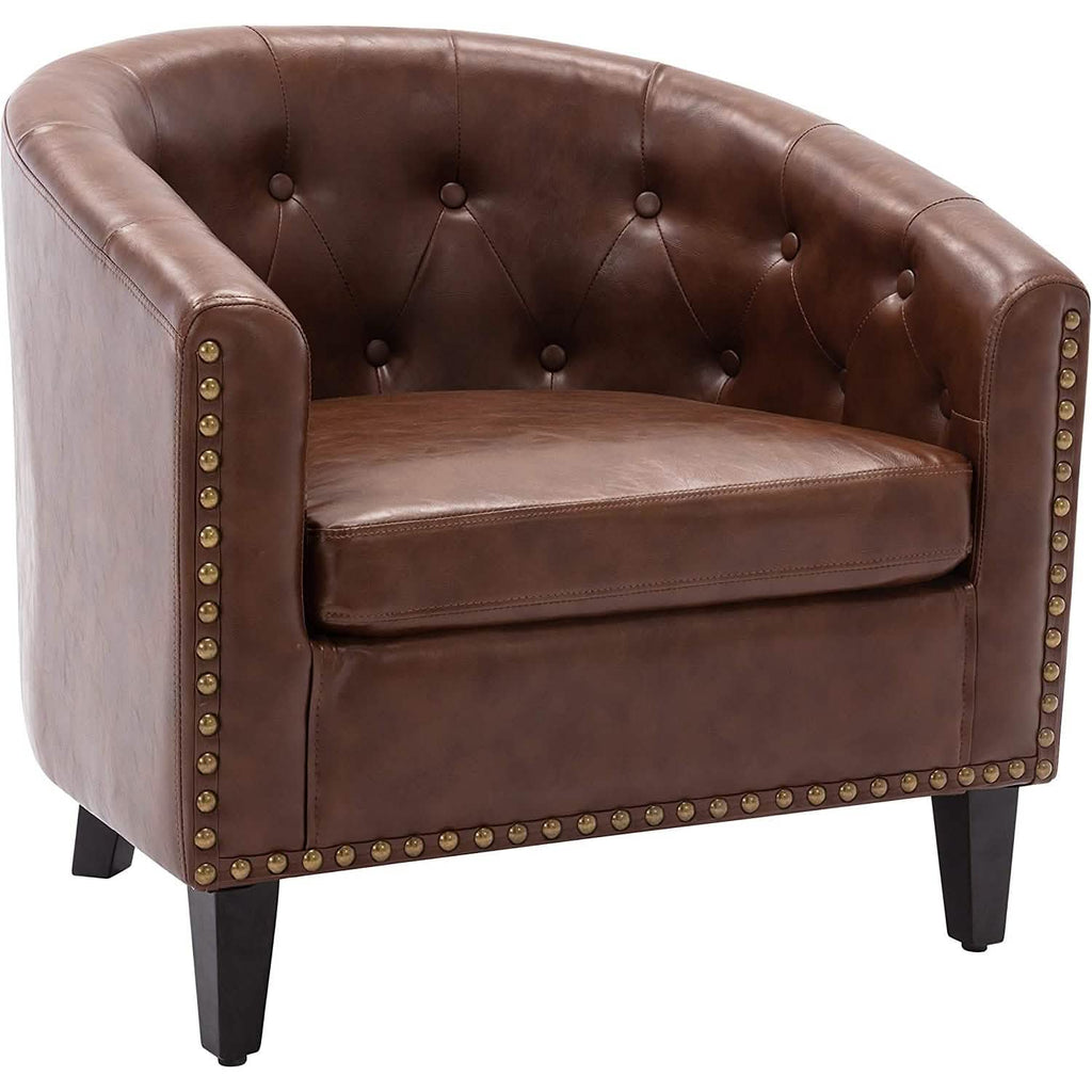 Fauteuil Club en Similicuir Fauteuil Baquet Fauteuil Tub Rembourré