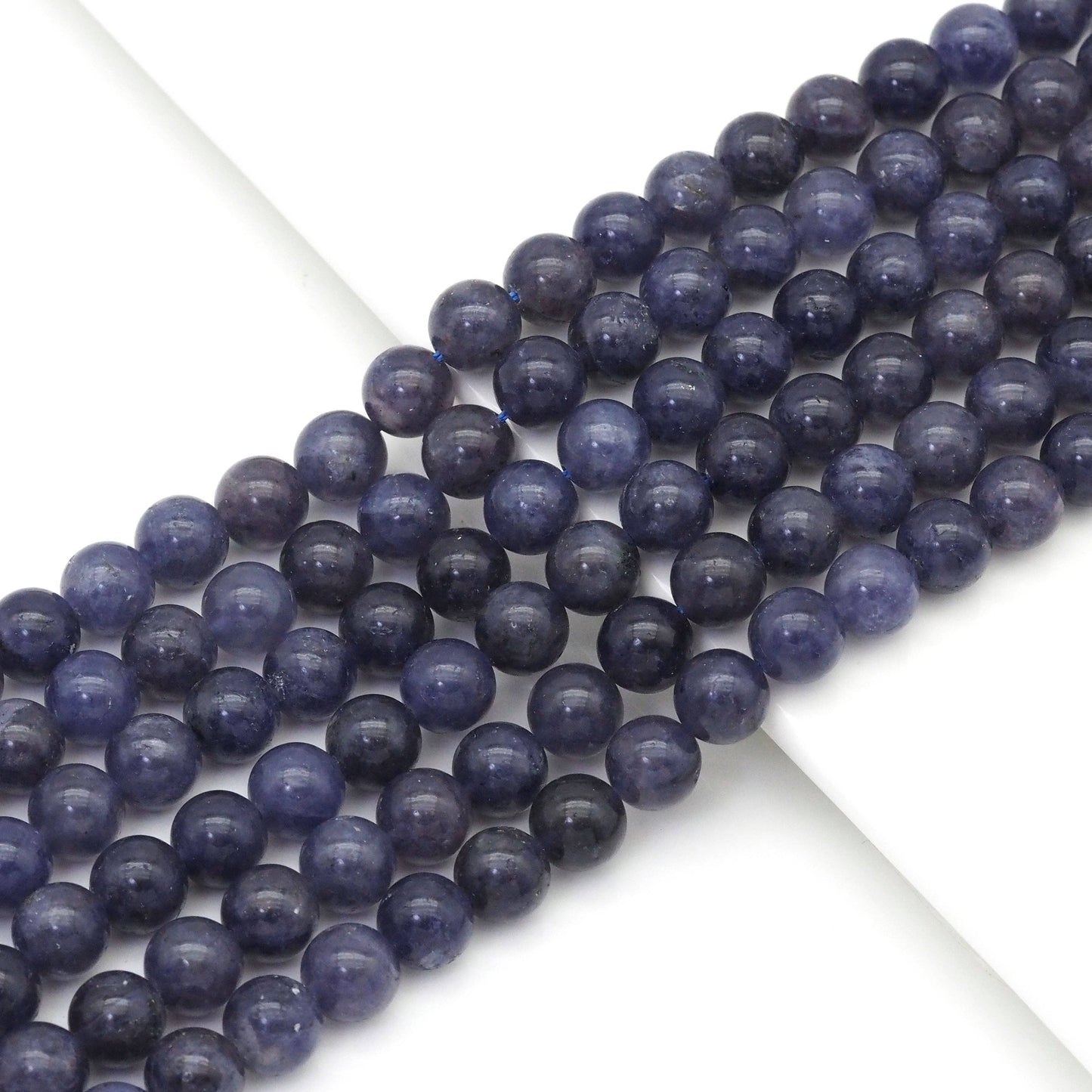 Genuine Iolite Round Smooth Beads, 8mm/10mm, Sku#U1681