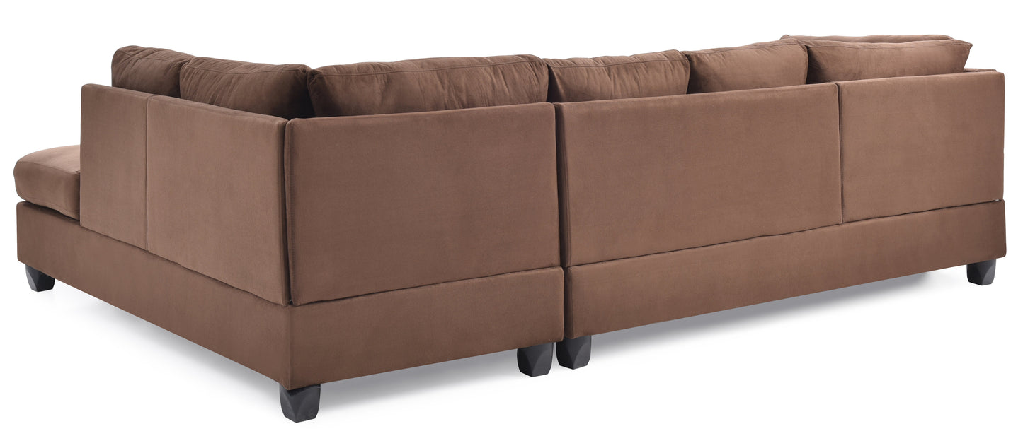 Malone G632B-SC Sectional (Without Ottoman) - Chocolate