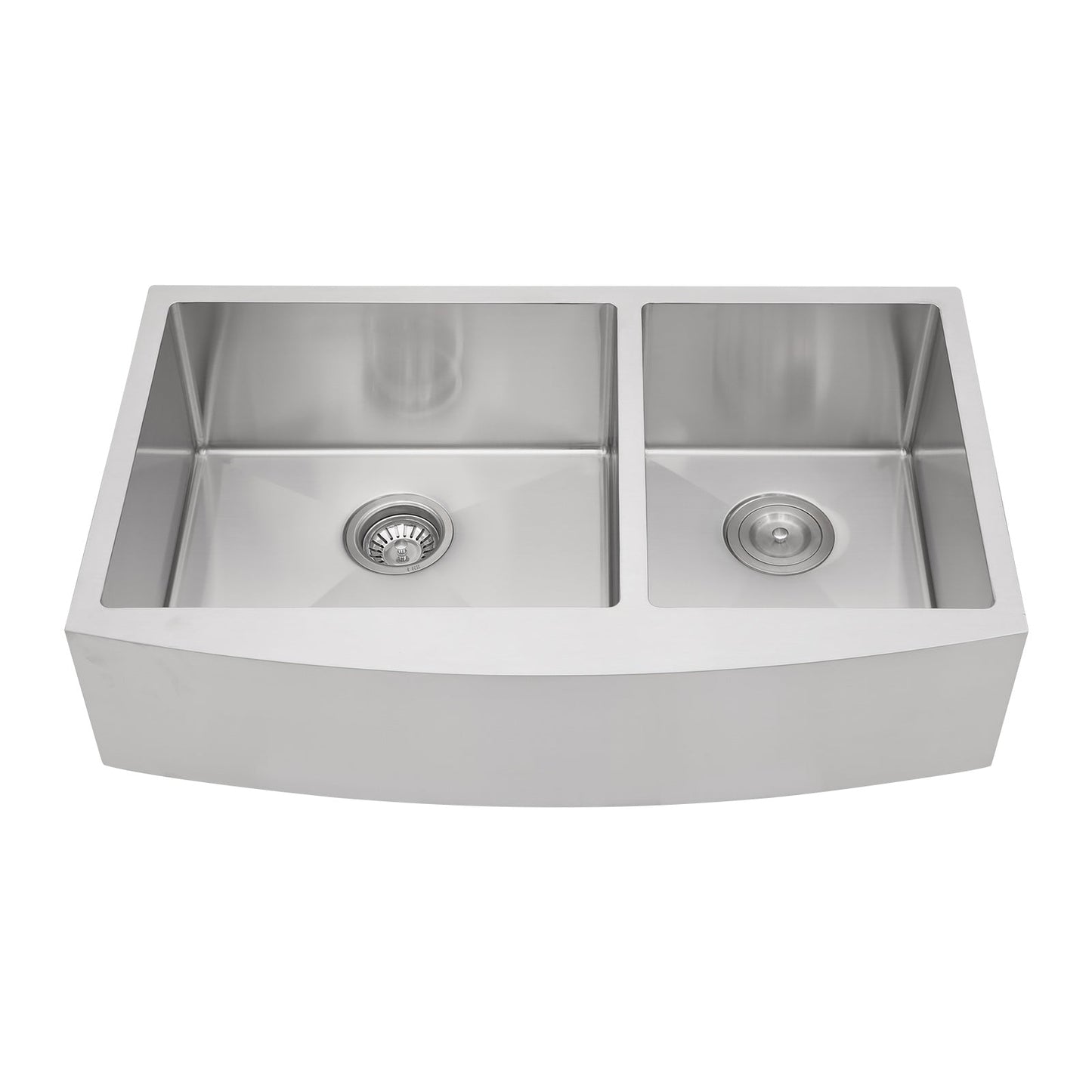 Double Bowl Farmhouse Kitchen Sink - 33"x20" Stainless Steel