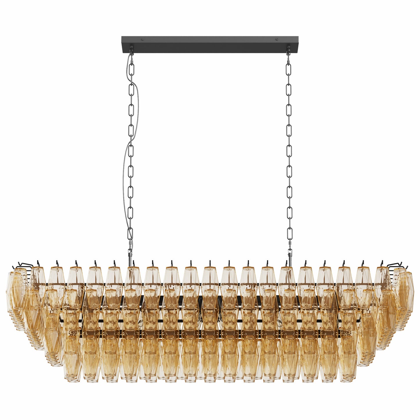 54" Black Rectangular Chandelier