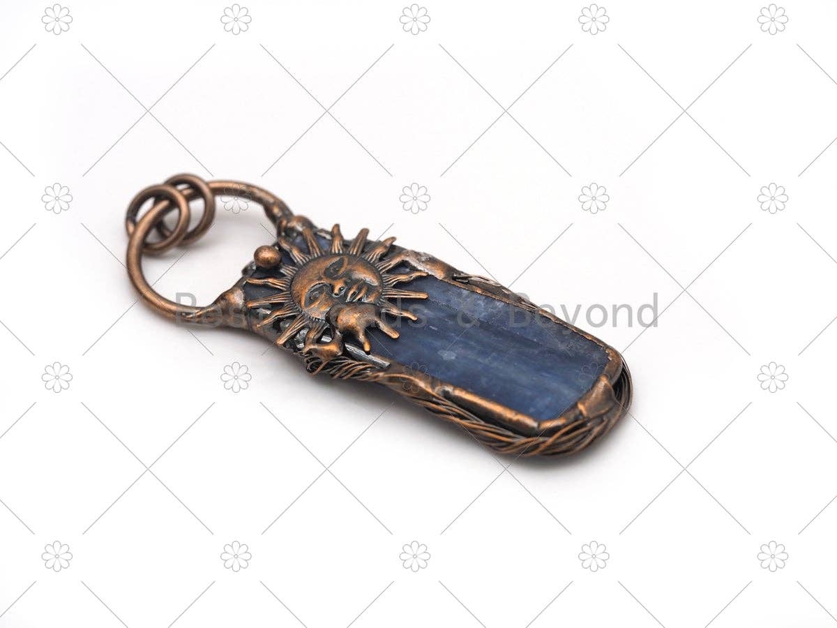 New!!! Blue Kyanite with Sunflower Pendant, Sku#YT11C