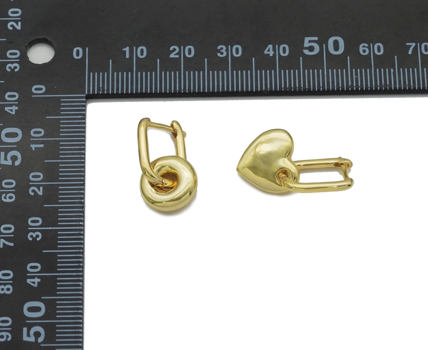 Gold Heart Star Donut Rhombus Hoop Earrings SKULX161