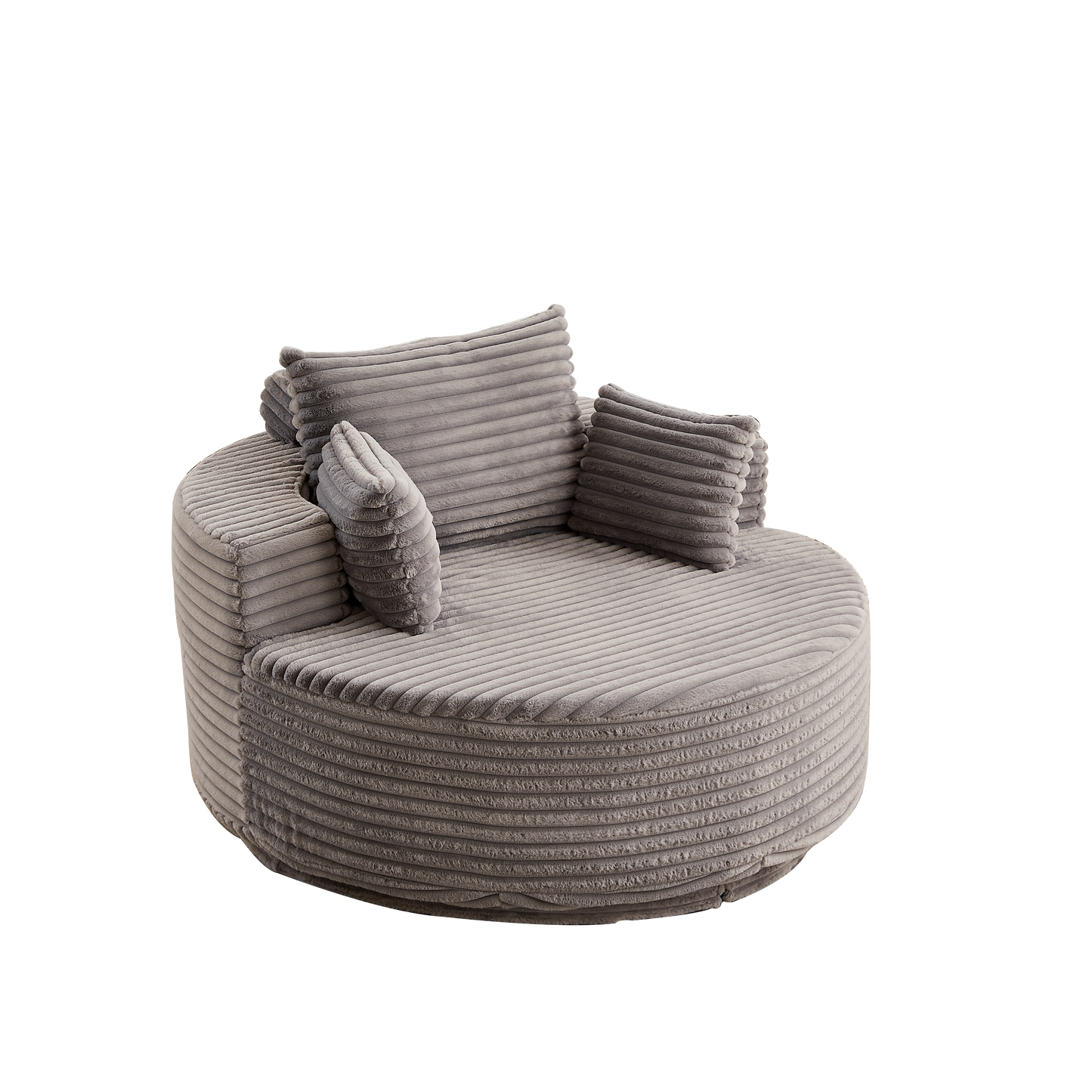 55'' Corduroy Foam Single Swivel Chair