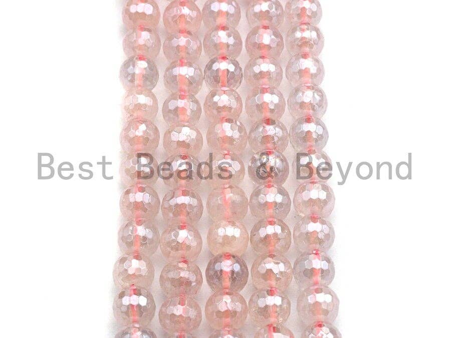 Mystic Plated Natural Rose Quartz Beads, High Quality Rose Quartz Beads, 6mm/8mm/10mm/12mm, sku# U482