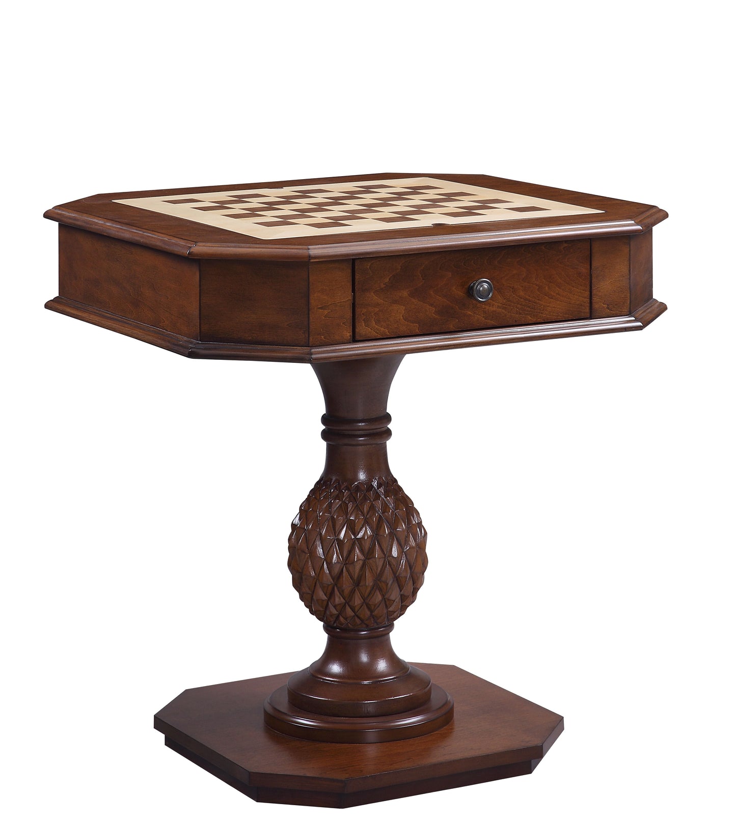 Bishop II Cherry Finish Reversible Chess Checker Game Table