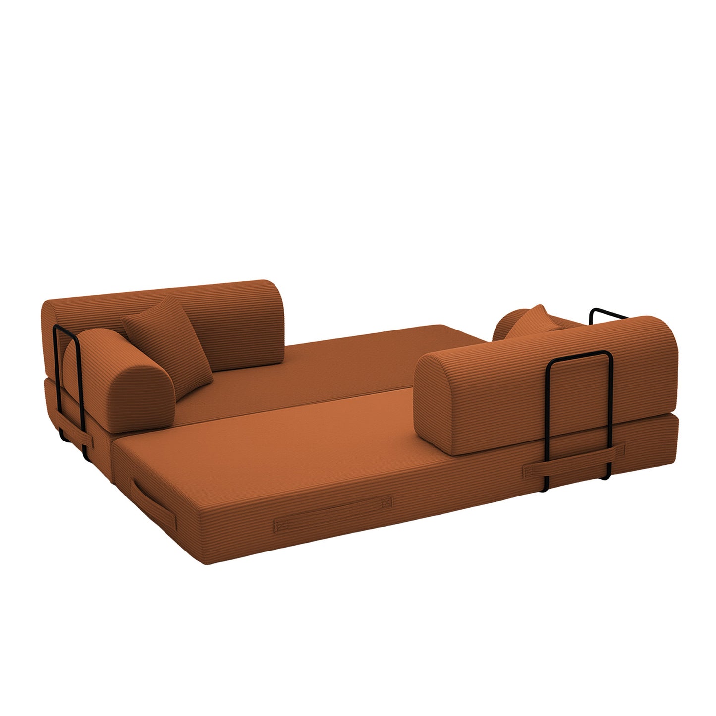 Convertible Sleeper Sofa Bed in Orange