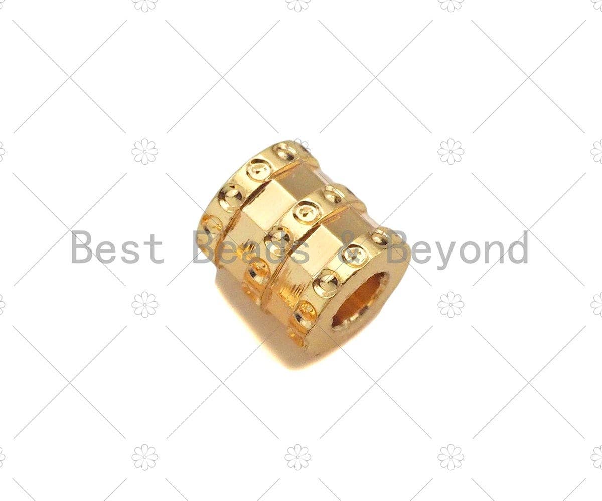 14K Gold High Polished Drum Tube Spacer Beads, Cylinder Beads, Men's Jewelry Findings, Bracelet Necklace Spacer Beads,6x7mm, Sku#ZX08