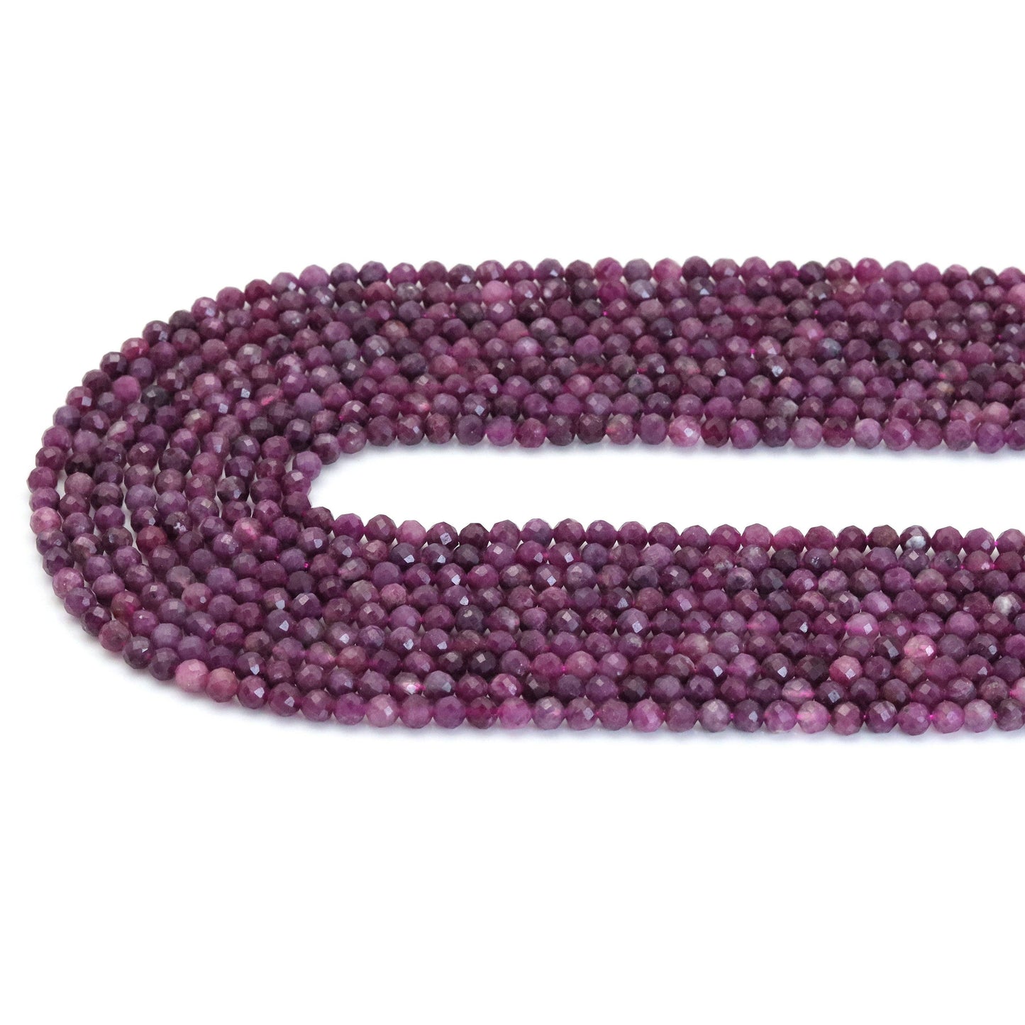 Genuine Pink Tourmaline Round Faceted Beads,Sku#U1838