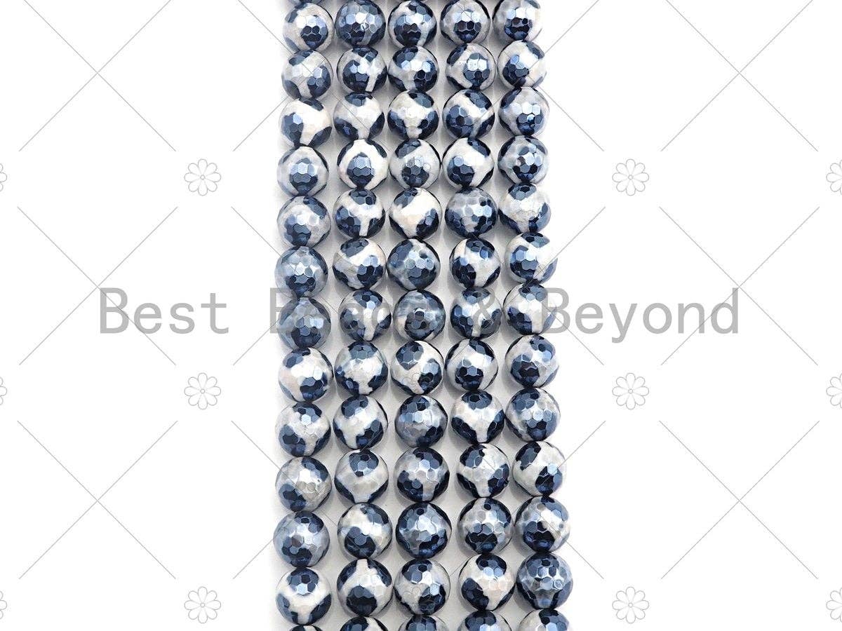 Esty Exclusive Mystic Black and White Tibetan Agate Beads, 8mm/10mm/12mm, Black White DZI Agate, 15.5 Full Strand, sku# UA95