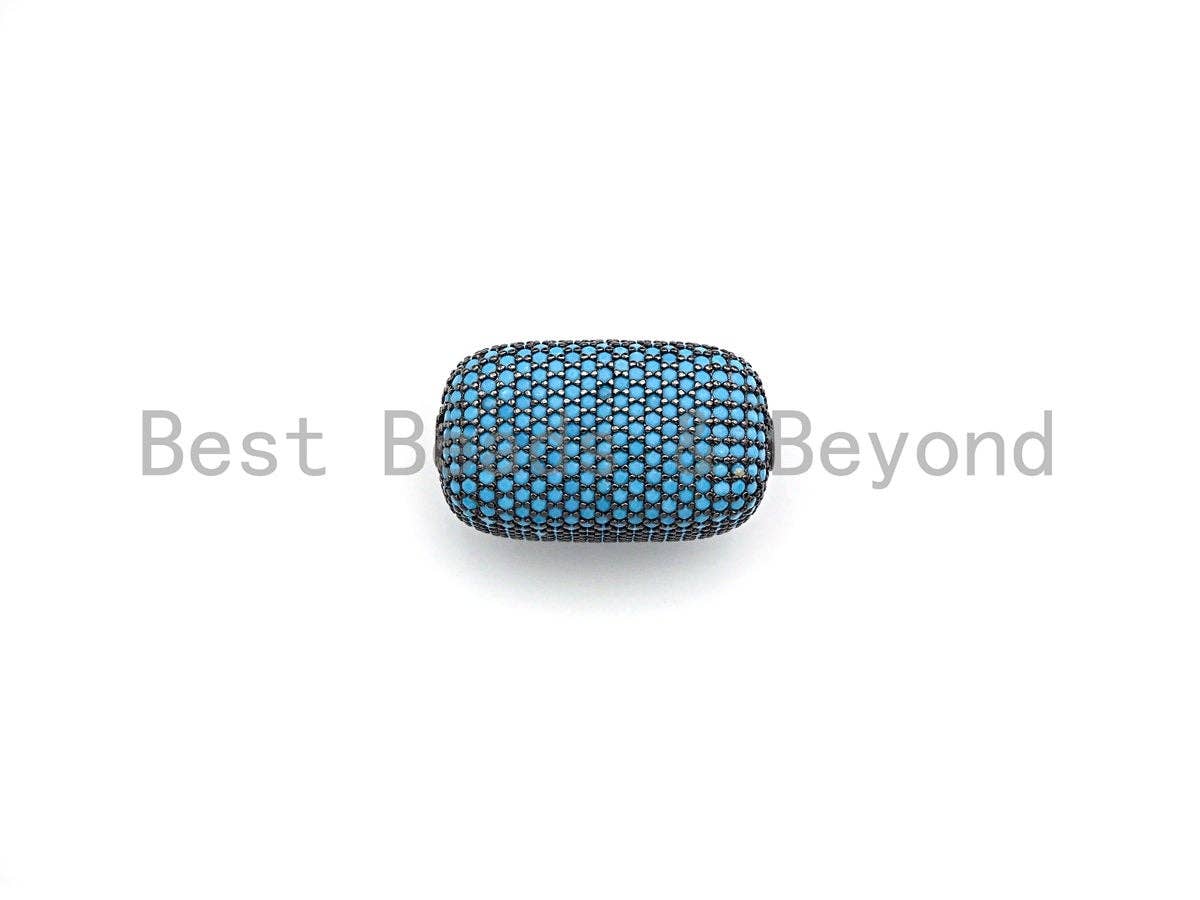 Large Colorful CZ Micro Pave Block Rectangle Beads, Sku#X146