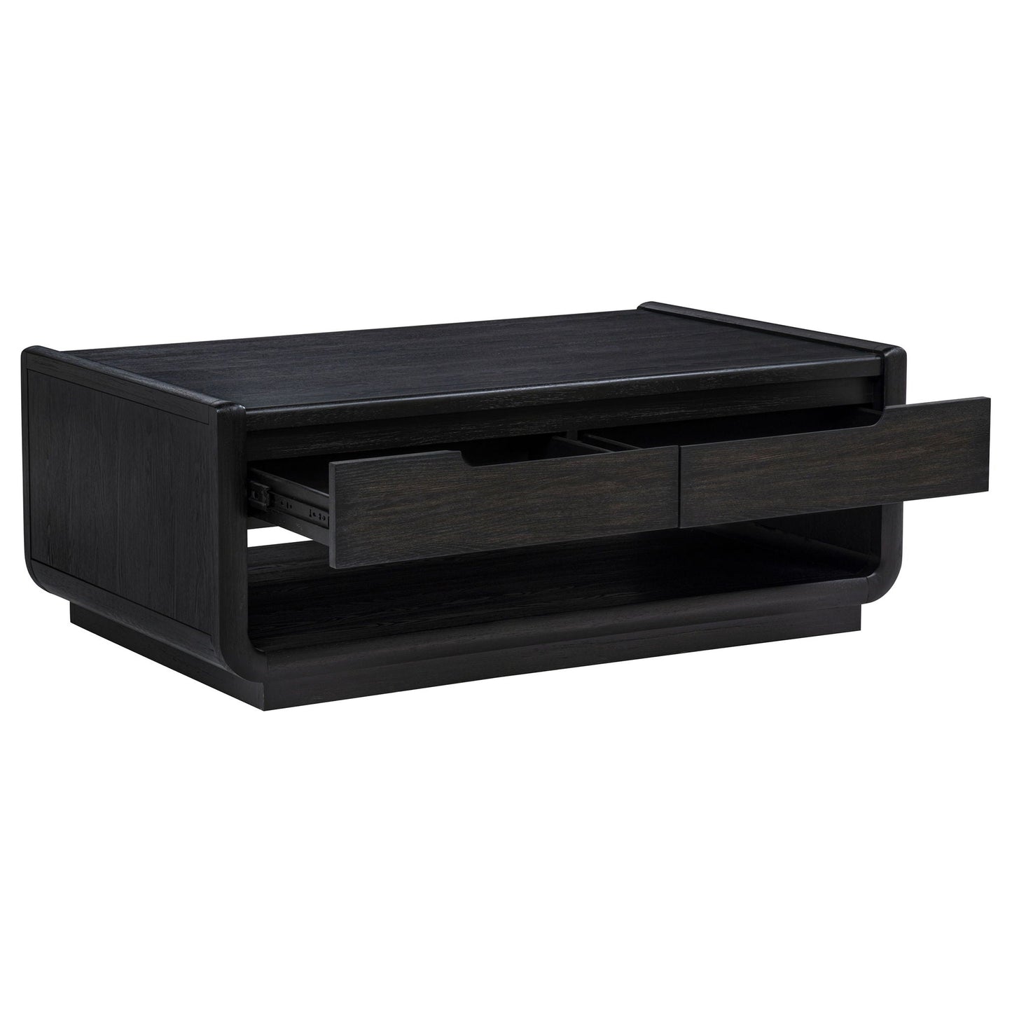 Leandro 2-drawer Wood Cocktail Coffee Table Burnished Black