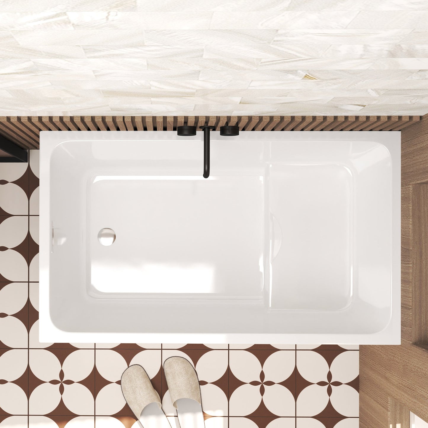 47" Acrylic Freestanding Bathtub with Seat