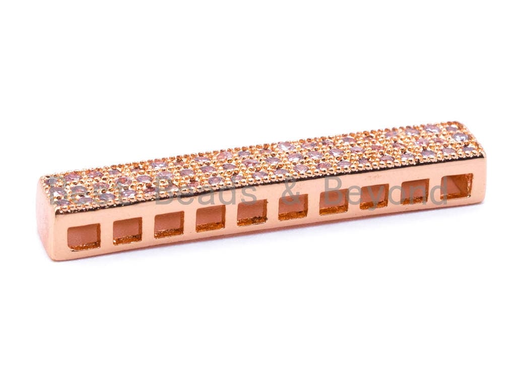 CZ Micro Pave Rectangular Bar Connector, sku#G198