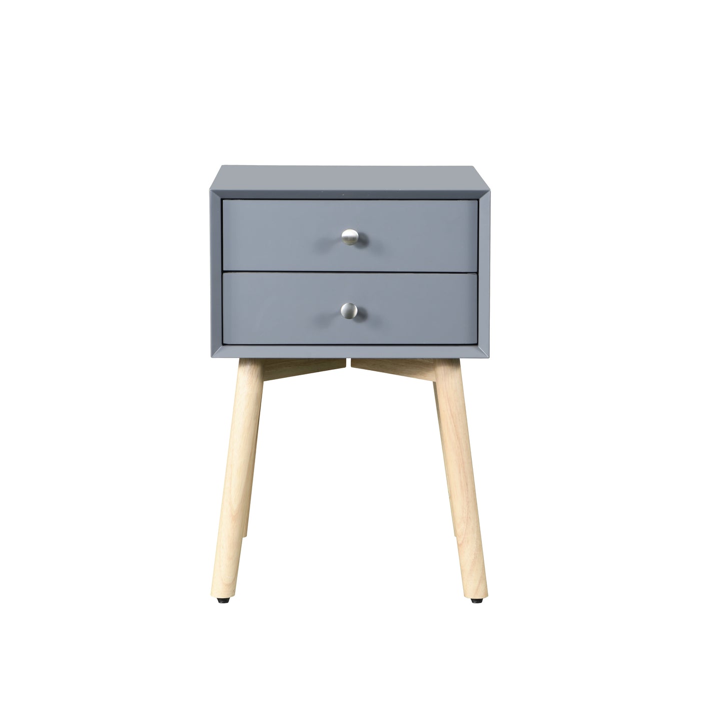 Mid-Century Modern Side Table with 2 Drawers