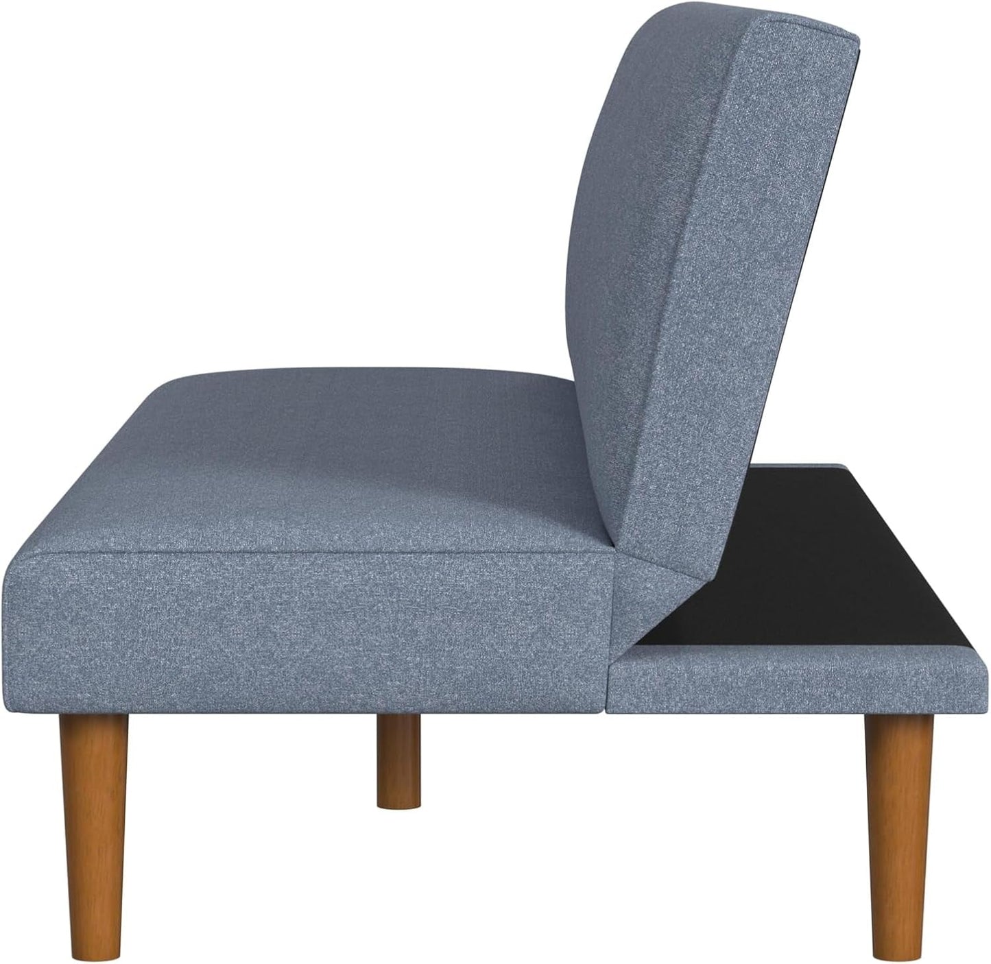 Blue Upholstered Convertible Futon Sofa Bed Dormitory