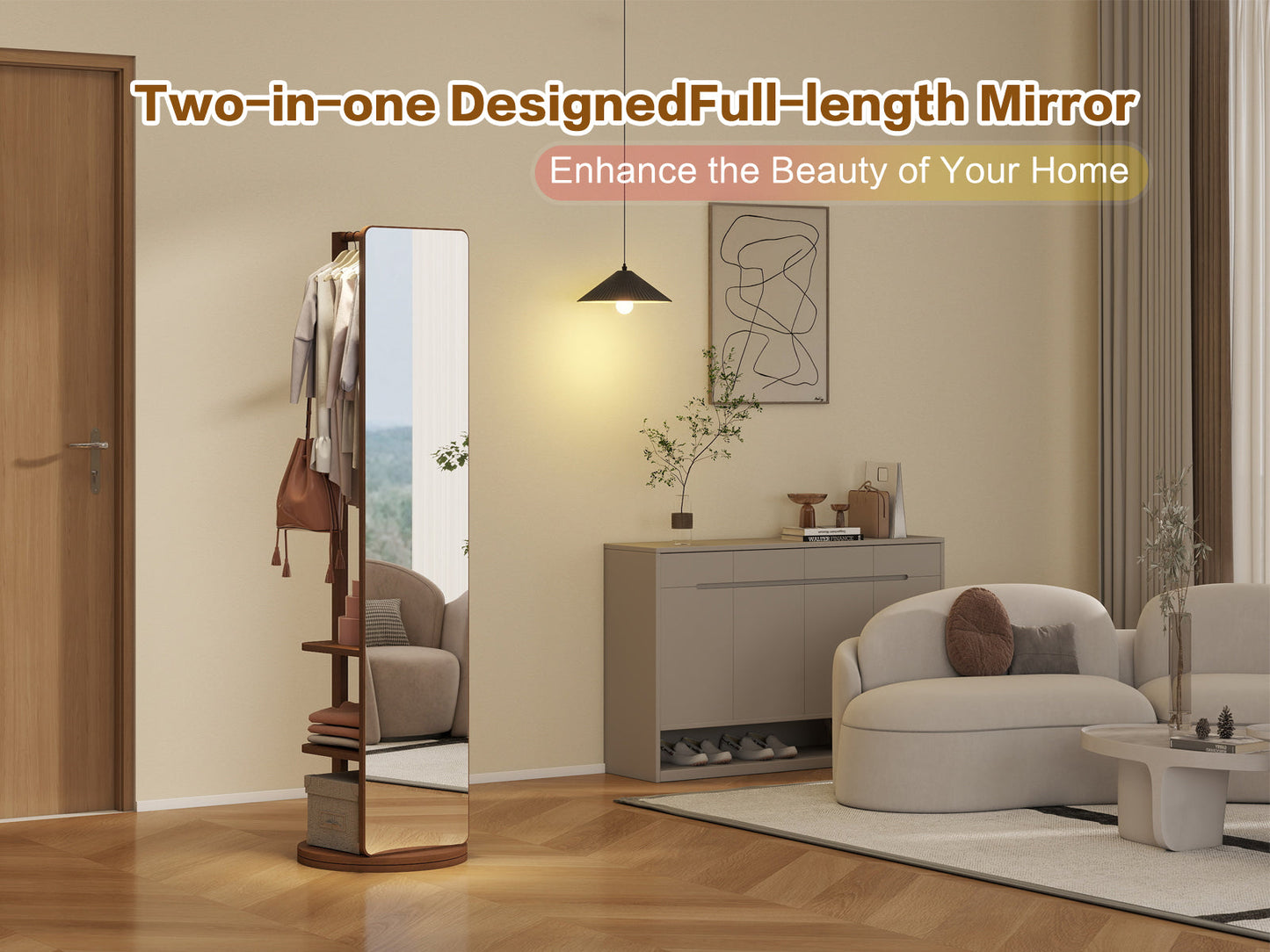 360° Rotating Multifunctional Full Length Mirror