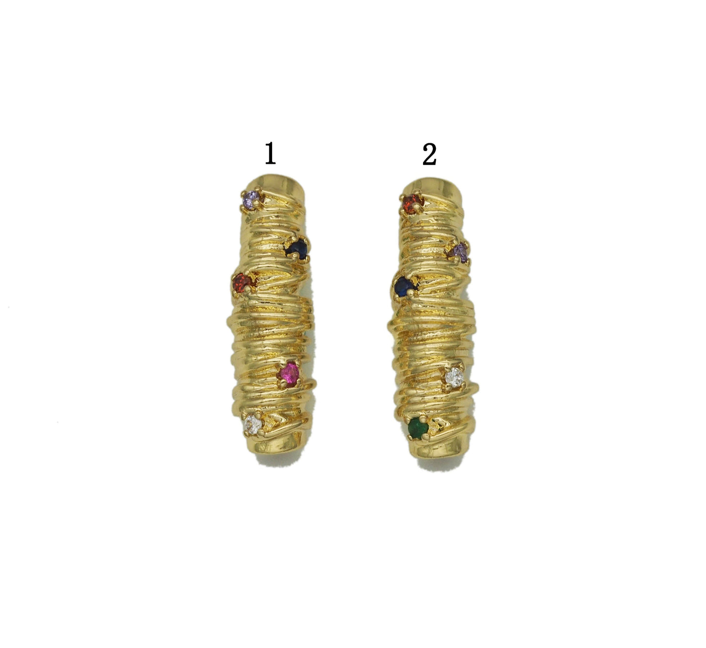 Gold CZ Thread Rolling Spacer Beads, Sku#LK681