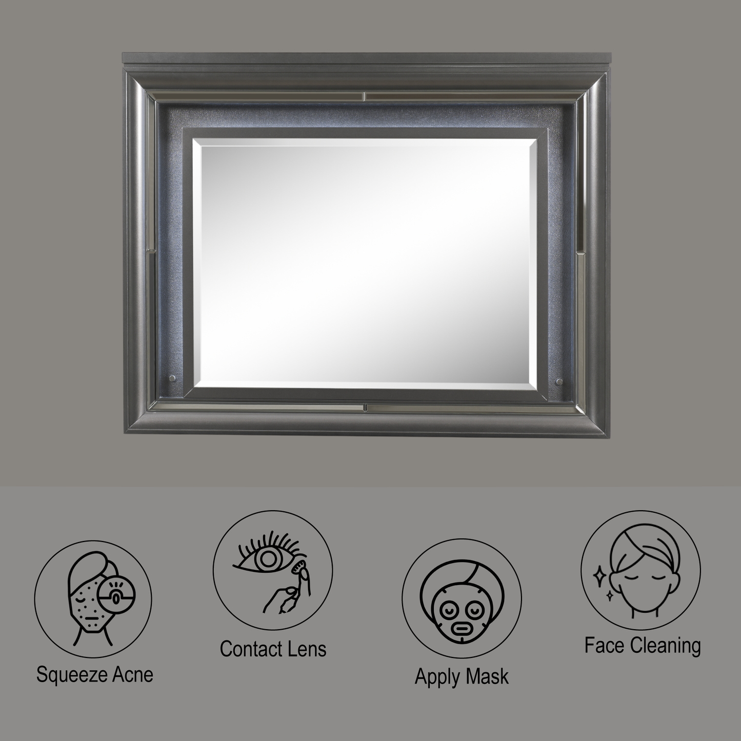 Sawyer Metallic Vanity & Dresser Mirror